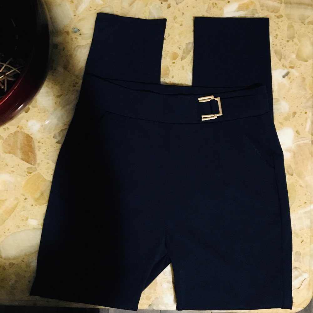 Dark Navy Blue stretchy Capri pants